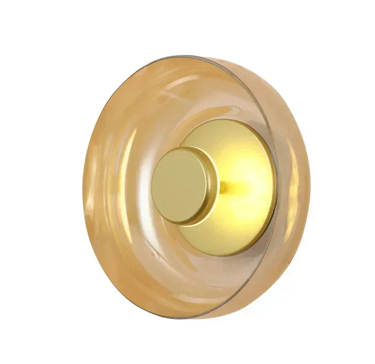 Applique da parete Liora in vetro e pietra, luce LED verso l’alto e verso il basso, 3 colori