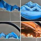 3D Kinetic Sand Hourglass With Flowing Color In Glass Frame