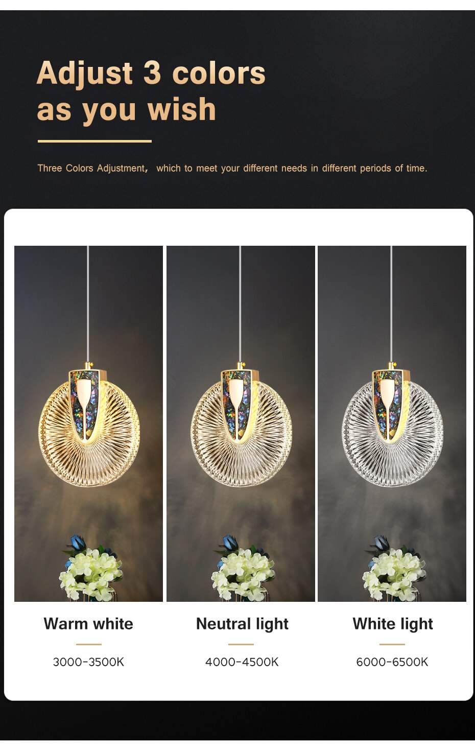 Aurelia-hanglamp, goudkleurige kristalafwerking, instelbare wittint-optie