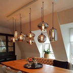 Liora nordisk glaslysekrone med justerbar ledning, 6 eller 8 fatninger