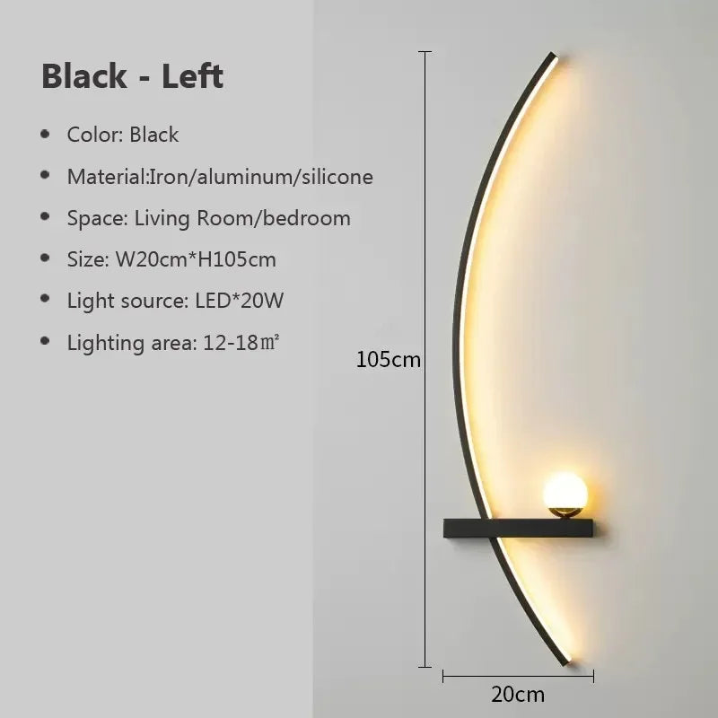 Applique da parete, AstraGlow oro e nero a strisce con LED, dimmerabile per interni ed esterni