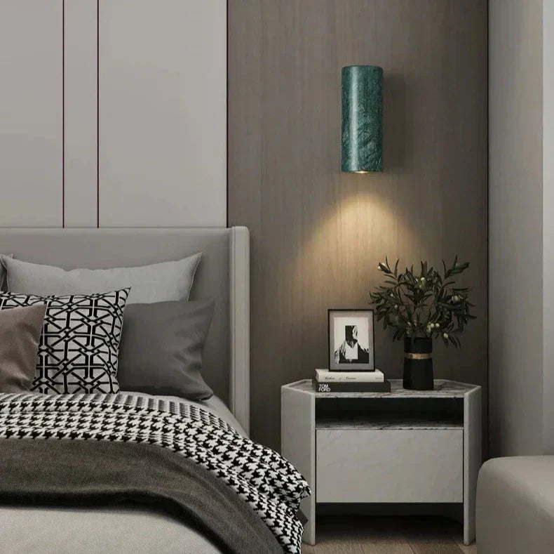 Maris vägglampa i sten och metall, G9 LED, fyrkantig eller rund