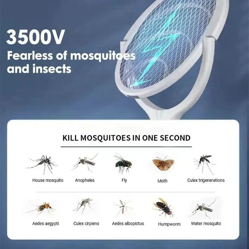 5-in-1 mosquito repellent with insect swatter & LED lamp - Fioriscas