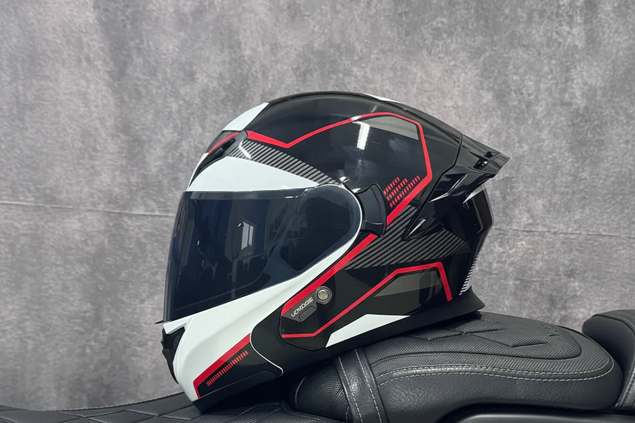 Motorcycle Helmet, Modular Flip-Up Design With Twin-Lens Shield, DOT Certified