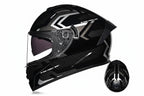 Capacete integral de motociclista com viseira dupla, certificado DOT, preparado para o inverno