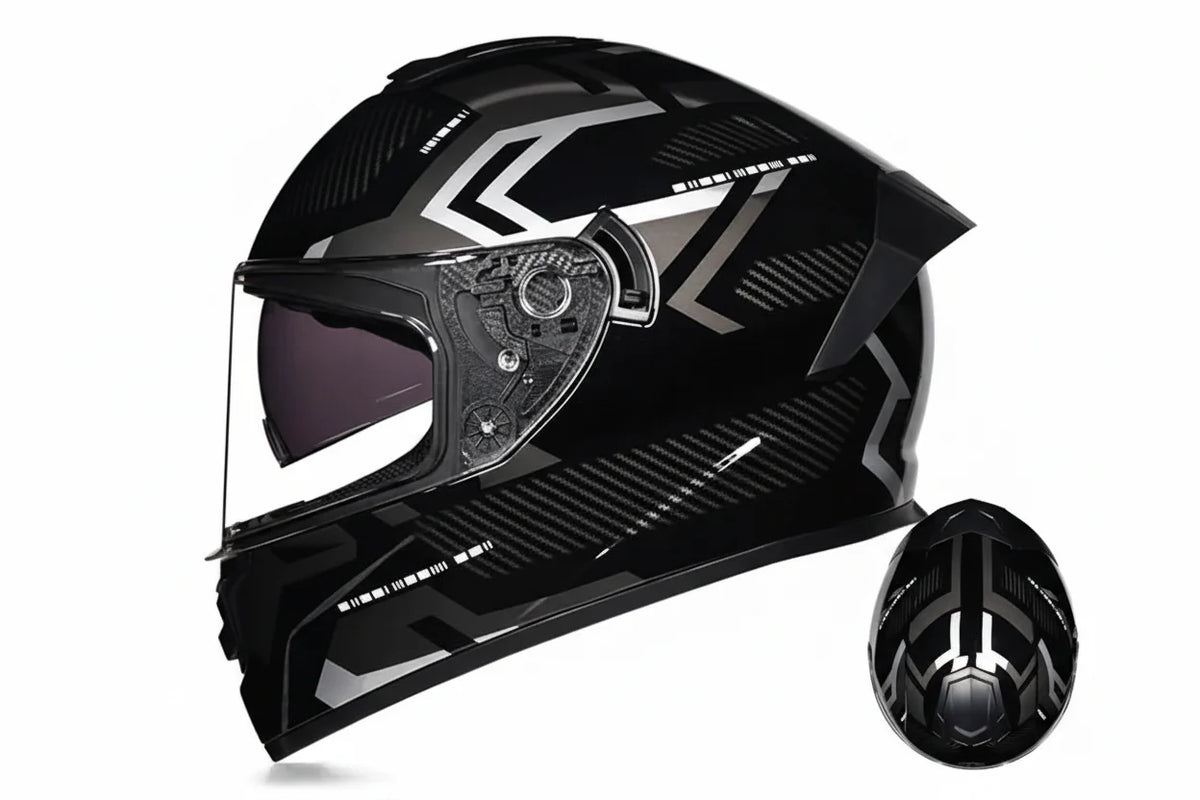 Capacete integral de motociclista com viseira dupla, certificado DOT, preparado para o inverno