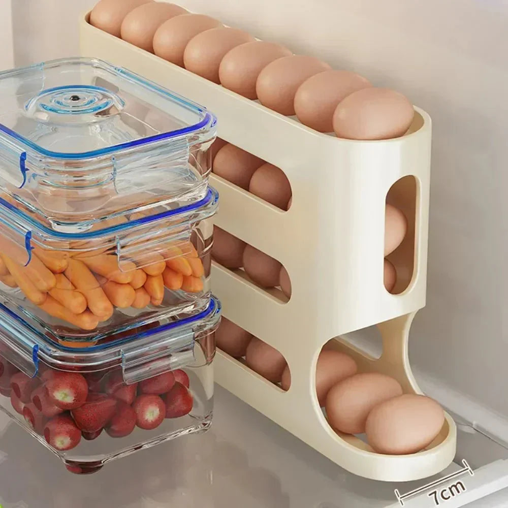 Distributeur automatique d’œufs à 4 niveaux pour organiser le réfrigérateur - Fioriscas