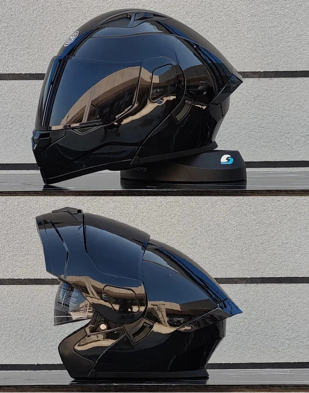 Modular Full-Face Motorcycle Helmet, Two-Lens Visor With Mesh Chin Guard, DOT Certified