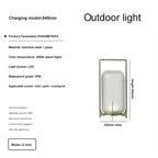 Stainless Steel & Glass Outdoor Terrace Light, Rust-Resistant Rectangle Design