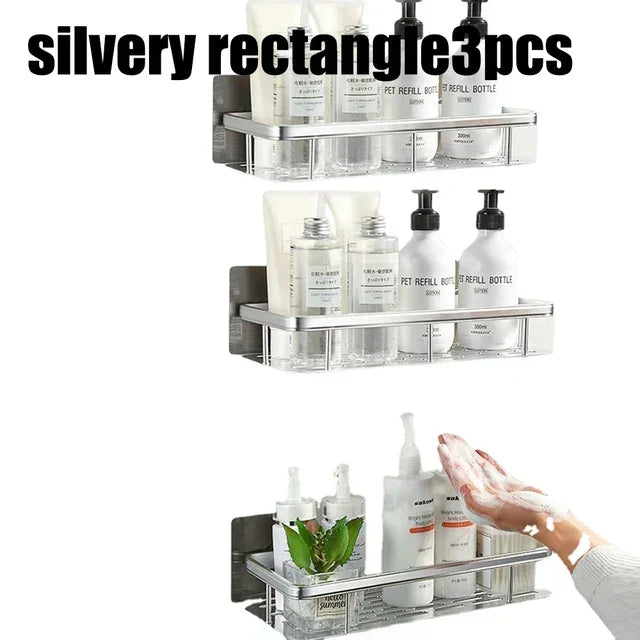 VelaGrip Corner Bath Shelf, Aluminum Wall-Mount Bathroom Storage