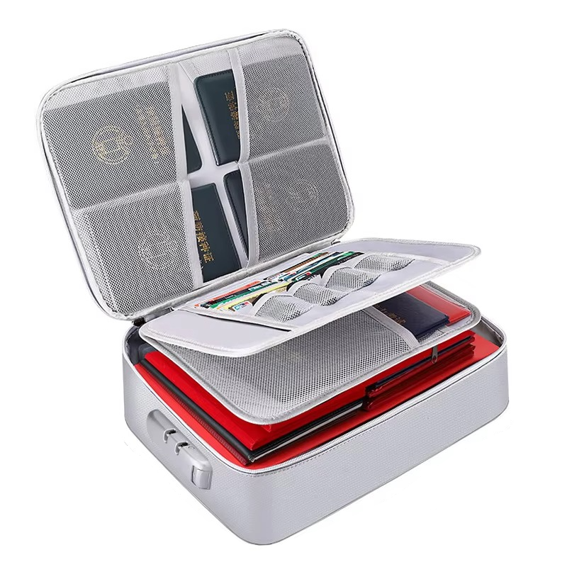 Fireproof and Waterproof Document Organizer Bag – Portable Protective Storage for Travel and Home Security