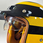 Casco de motocicleta abierto con visor abatible, certificado por DOT