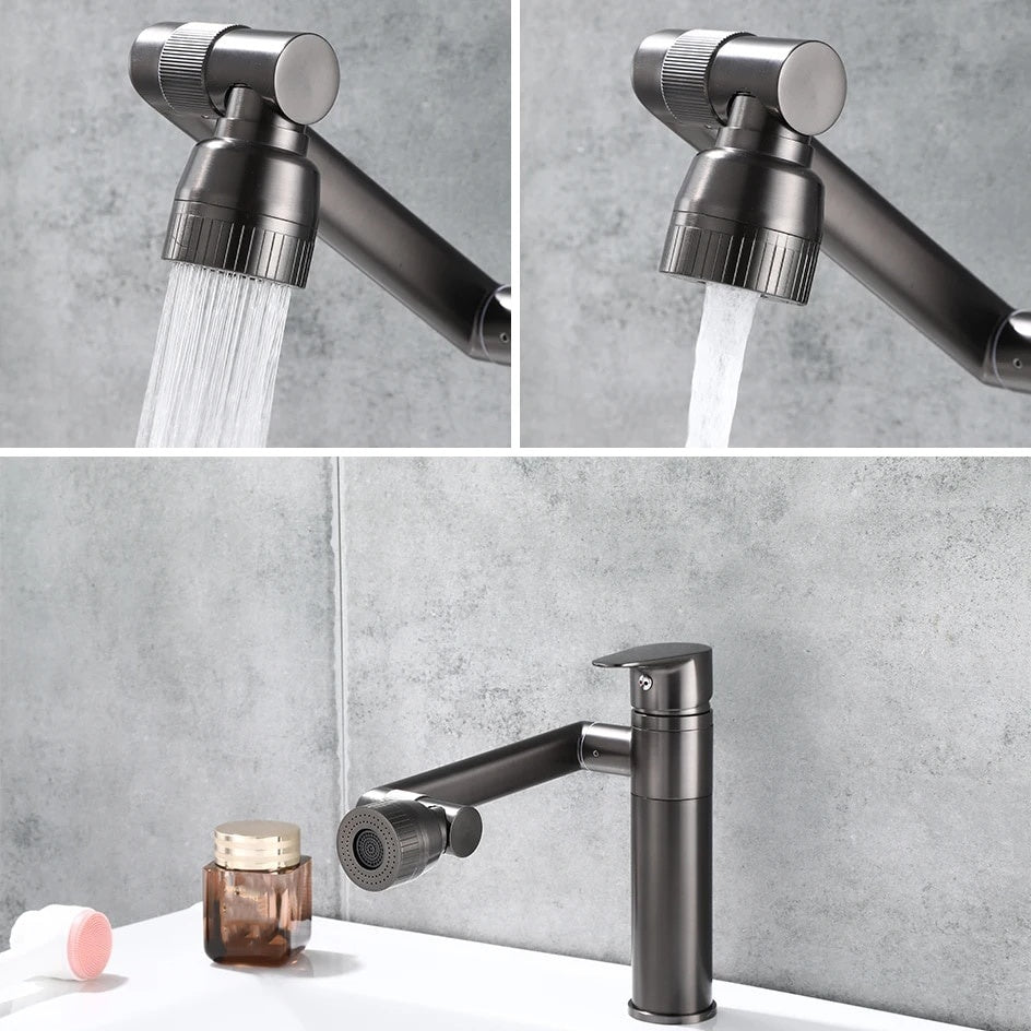 Rotating-Head Single-Hole Sink Faucet, Corrosion-Resistant Finish