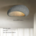 Wabi-Sabi Ceiling Light With Fabric Shade And Nickel Finish
