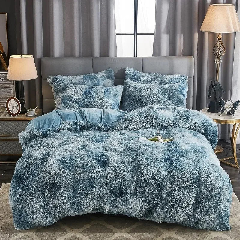 Set copripiumino in ecopelliccia Silvara, federe in peluche morbido come il velluto