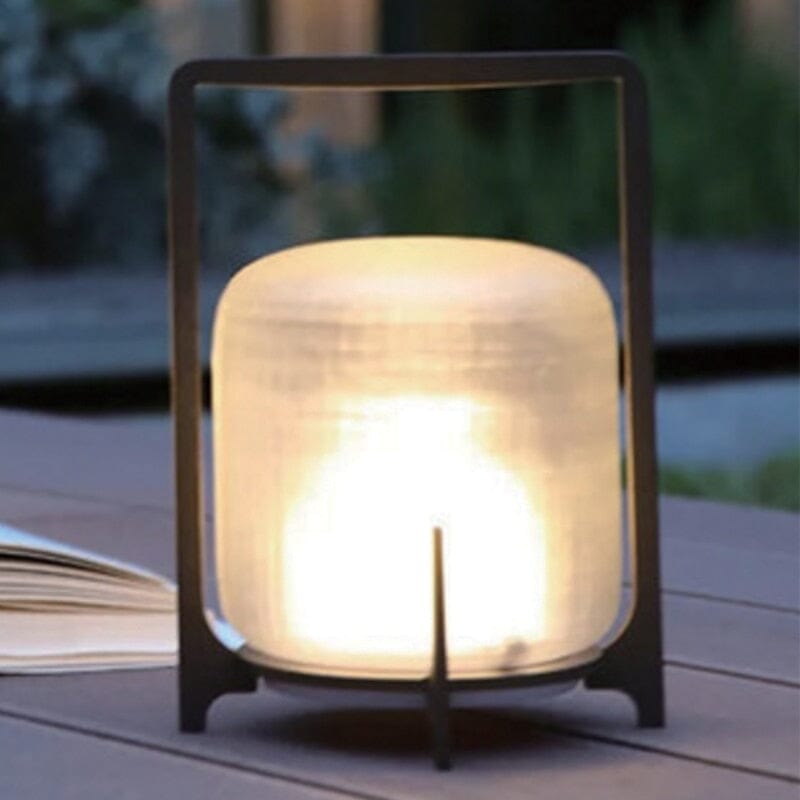 Stainless Steel & Glass Outdoor Terrace Light, Rust-Resistant Rectangle Design