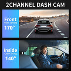 1080P-Dashcam mit zwei Objektiven und Front- sowie Innenraumansicht, NovaSight DuoCam