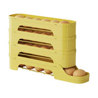 Egg Box RolloMaxx | 4-Tier Egg Organizer | Space-Saving & Self-Rolling | Transparent Design
