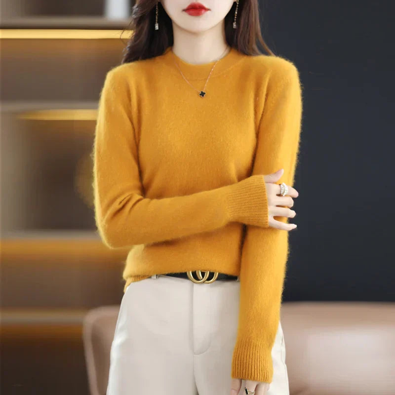 Kashmirtrøje med rund hals, Silara slim-fit pullover til hverdagsbrug