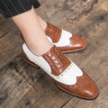 Men's Luxury Shoes Brogue Lace-up Casual British Style Contrast Color Oxford Office