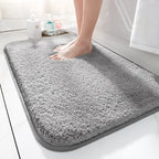 Non-Slip Plush Bath Rug, Dense Microfiber Pile For Cozy Feet