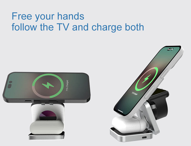 3-in-1 Magnetic Wireless Charging Stand for iPhone, AirPods, and Apple Watch