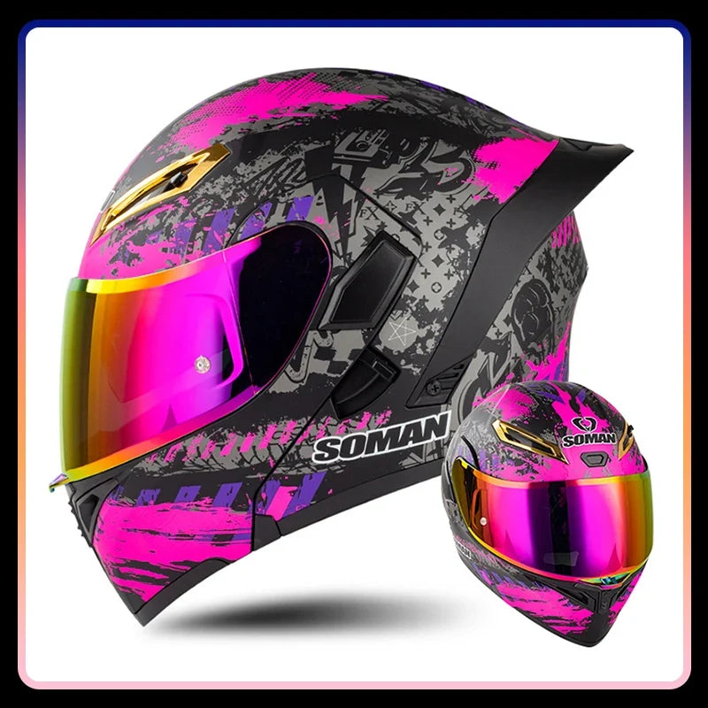 Modular Full-Face Motorcycle Helmet with Dual Visor | Fioriscas