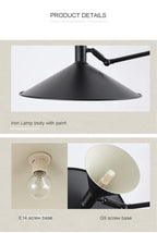 Lampada da parete NovaSwing, braccio orientabile, con spina e paralume satinato