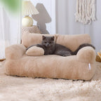 Plush Pet Bed With a Raised Rim, Cozy Faux Fur Nest for Dogs and Cats