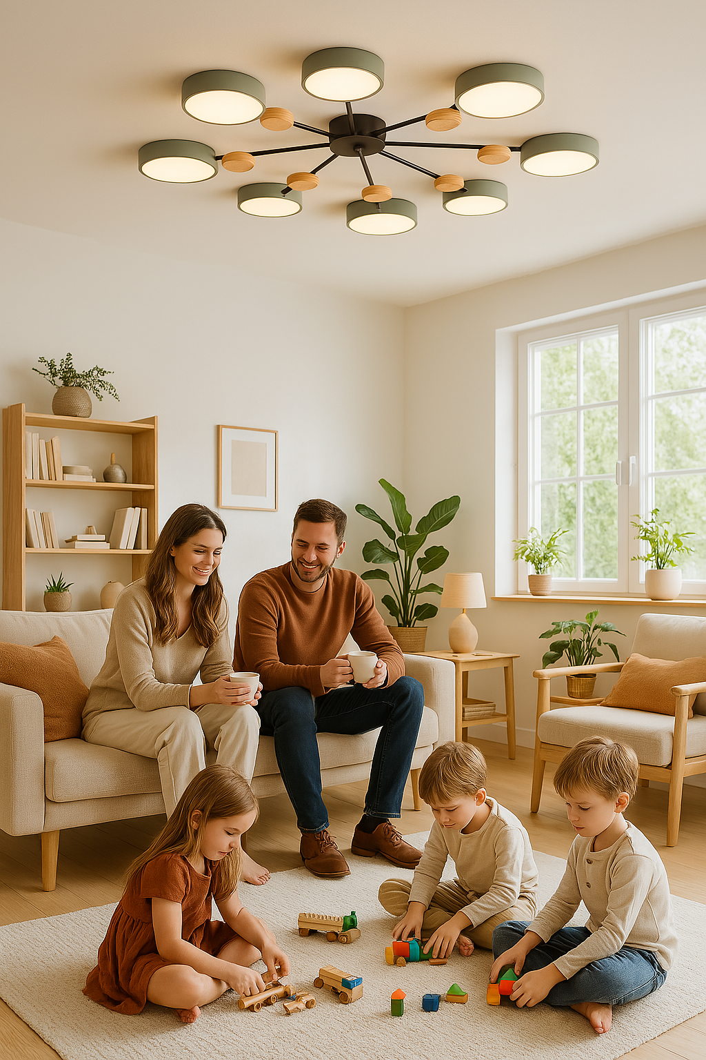 Pohjoismaistyylinen energiatehokas oksakuvioinen LED-kattovalaisin moderniin sisustukseen | Fioriscas