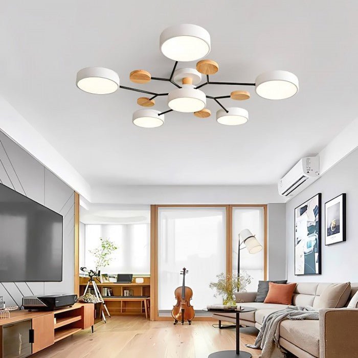 Pohjoismaistyylinen energiatehokas oksakuvioinen LED-kattovalaisin moderniin sisustukseen | Fioriscas