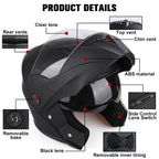 Modułowy kask motocyklowy z podwójną szybą, certyfikowany DOT | Fioriscas