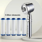 Chuveiro de mão com seis modos, filtro integrado e paragem com um botão | Fioriscas