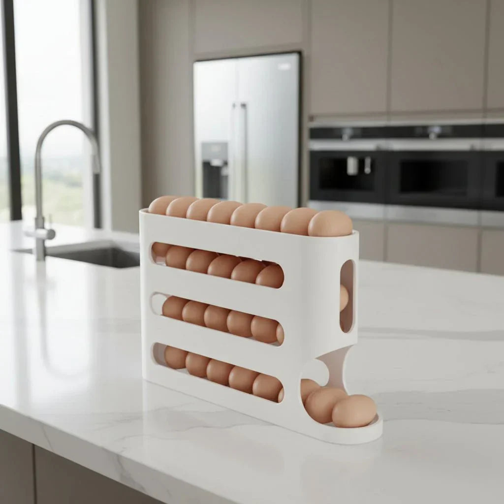 Distributeur automatique d’œufs à 4 niveaux pour organiser le réfrigérateur - Fioriscas