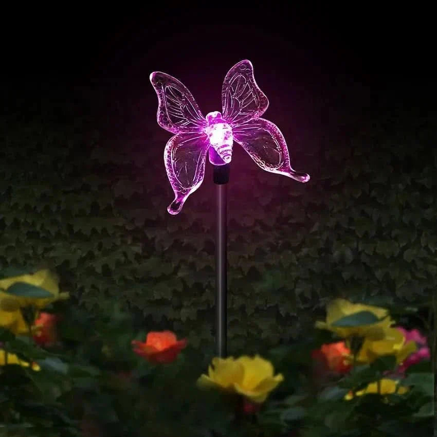 Lámpara de jardín LED con diseño de mariposa - Fioriscas