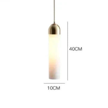 Suspension en verre Liora avec finition en métal poli