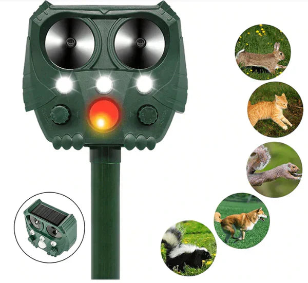 Solar Powered Ultrasonic Animal Repeller For Yards And Gardens