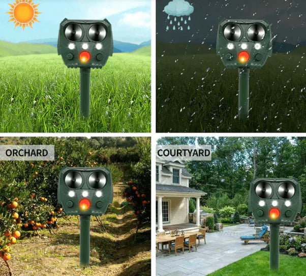 Solar Powered Ultrasonic Animal Repeller For Yards And Gardens