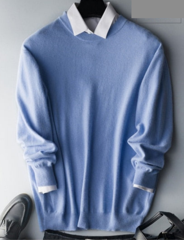 Elarin Men's Cashmere Sweater in Round Neck or V-Neck, 7 Colors