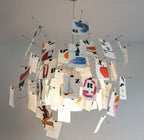 Ingo Maurer Zettel'z 6 Pendant | Personalizable Paper Chandelier, DIY Hanging Note Fixture