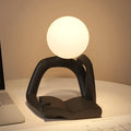 Tafellamp Ardentis met modern abstract design van hars, USB-led-bureaulamp