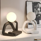 Tafellamp Ardentis met modern abstract design van hars, USB-led-bureaulamp