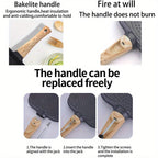 Three-Section Nonstick Aluminum Frying Pan for Breakfast Cooking