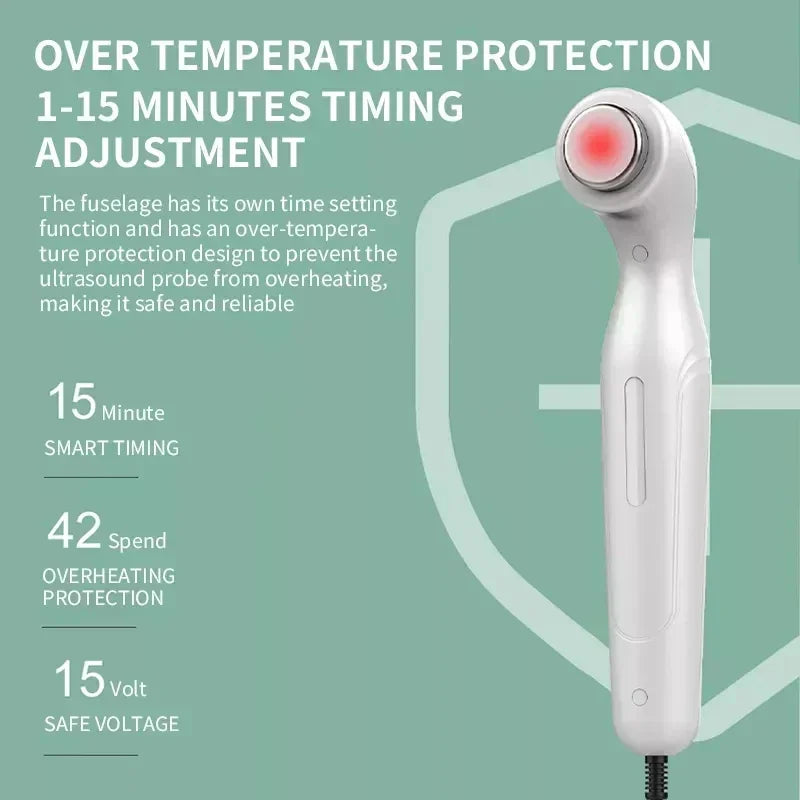 1 MHz ultralydsterapiapparat med tre effektniveauer og automatisk timer til lindring af muskel- og ledsmerter