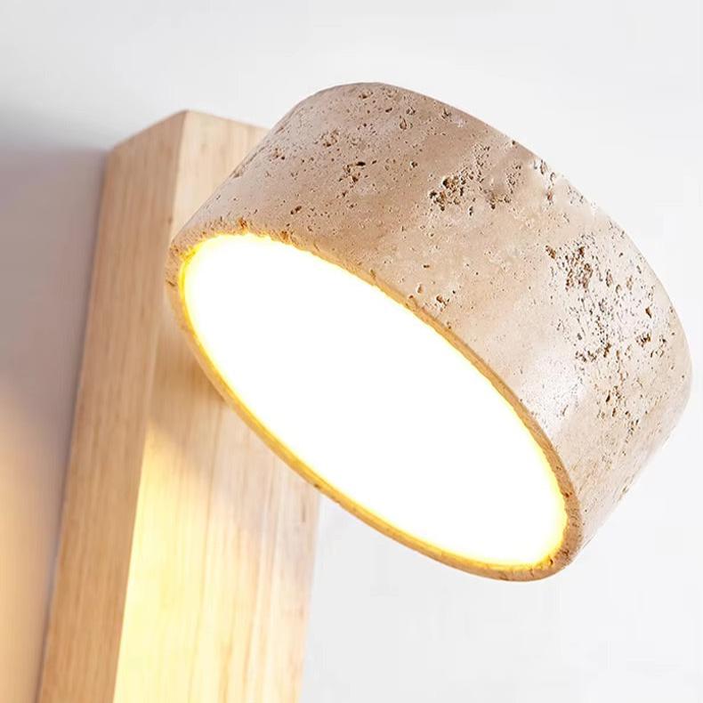Rowan Marble Wall Sconce, LED G9 Light, Wood-Tone Base