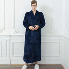 CozyNest varm flannel-morgenkåbe til gravide, ekstra lang pasform