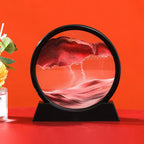 3D Kinetic Sand Hourglass With Flowing Color In Glass Frame