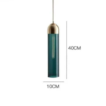 Suspension en verre Liora avec finition en métal poli