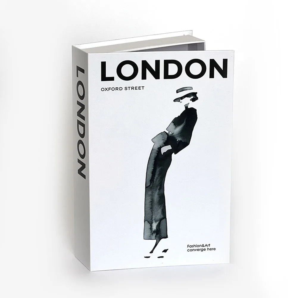Marcelli Faux Book Set With Hidden Storage, City-Themed Designs