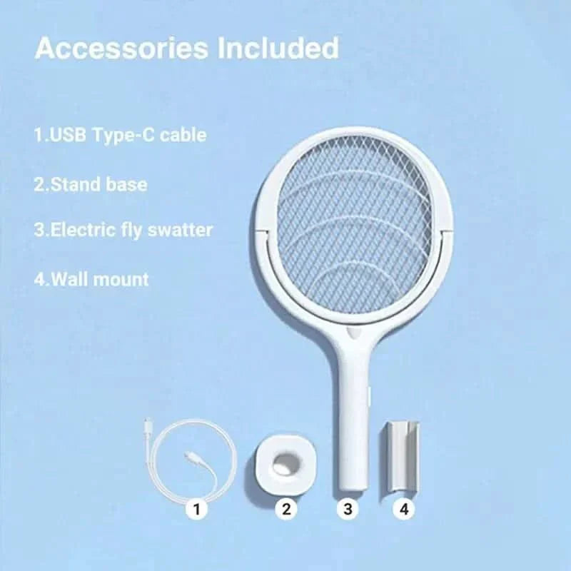 5-in-1 mosquito repellent with insect swatter & LED lamp - Fioriscas